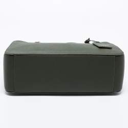 Pre Owned DKNY Olive Green Leather Large Bryant Park Chain Tote