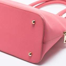 Pre Owned DKNY Pink Leather Dome Satchel