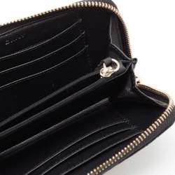 DKNY Black Quilted Leather Zip Around Wallet