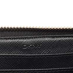 DKNY Black Quilted Leather Zip Around Wallet