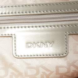 Pre Owned DKNY Grey PVC Monogram Embossed Satchel