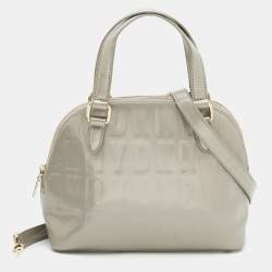 Pre Owned DKNY Grey PVC Monogram Embossed Satchel