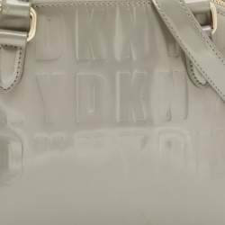 Pre Owned DKNY Grey PVC Monogram Embossed Satchel