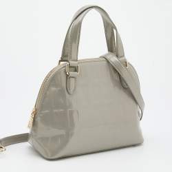Pre Owned DKNY Grey PVC Monogram Embossed Satchel