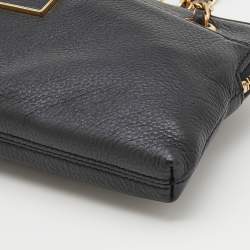 Pre Owned DKNY Black Leather Shoulder Bag