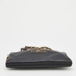 Pre Owned DKNY Black Leather Shoulder Bag