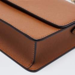 Pre Owned DKNY Brown Leather Chain Crossbody Bag