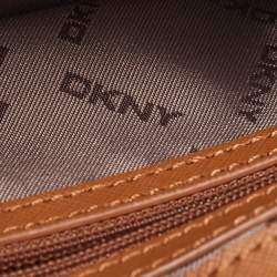 Pre Owned DKNY Brown Leather Chain Crossbody Bag