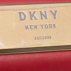 Pre Owned DKNY Tri Color Coated Canvas and Leather Flap Shoulder Bag