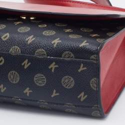 Pre Owned DKNY Tri Color Coated Canvas and Leather Flap Shoulder Bag