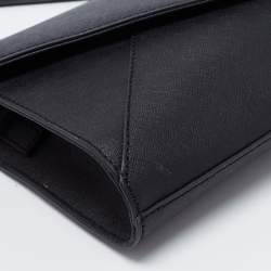 Pre Owned DKNY Black Saffiano Leather Envelope Flap Clutch