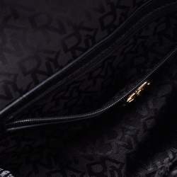 Pre Owned DKNY Black Saffiano Leather Envelope Flap Clutch