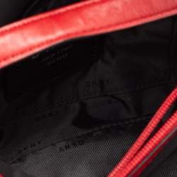 Pre Owned DKNY Red Quilted Leather Allen Flap Shoulder Bag