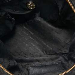 Pre Owned DKNY Black Signature Canvas and Leather Boston Bag