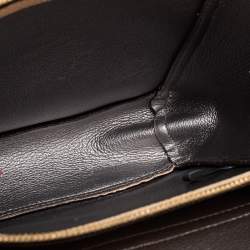 Pre Owned DKNY Beige Grained Leather Clasp Detailed Shoulder Bag