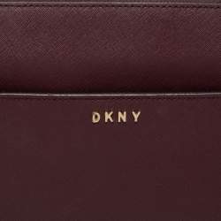 Pre Owned DKNY Burgundy Leather Zip Crossbody Bag