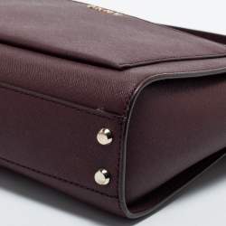 Pre Owned DKNY Burgundy Leather Zip Crossbody Bag
