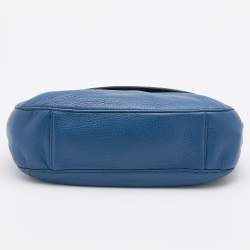 Pre Owned DKNY Blue Leather Flap Shoulder Bag