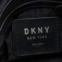 Pre Owned DKNY Black Leather Winona Flap Shoulder Bag