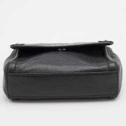 Pre Owned DKNY Black Leather Winona Flap Shoulder Bag