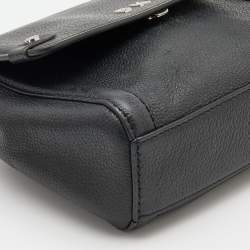 Pre Owned DKNY Black Leather Winona Flap Shoulder Bag