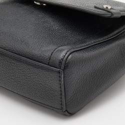 Pre Owned DKNY Black Leather Winona Flap Shoulder Bag