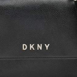 Pre Owned DKNY Black Leather Winona Flap Shoulder Bag