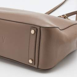 Pre Owned DKNY Brown Leather Bryant Park Chain Tote