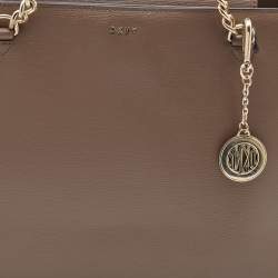 Pre Owned DKNY Brown Leather Bryant Park Chain Tote