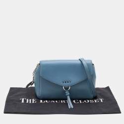 Pre Owned DKNY Light Blue Leather Lola Flap Shoulder Bag