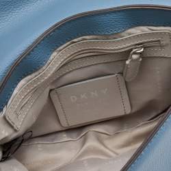 Pre Owned DKNY Light Blue Leather Lola Flap Shoulder Bag