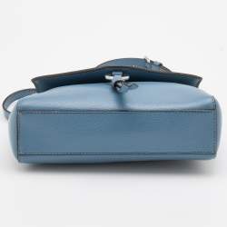 Pre Owned DKNY Light Blue Leather Lola Flap Shoulder Bag