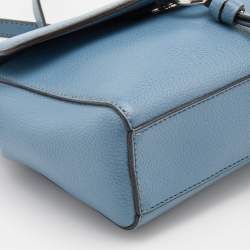 Pre Owned DKNY Light Blue Leather Lola Flap Shoulder Bag