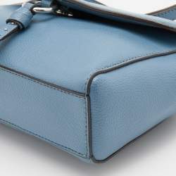 Pre Owned DKNY Light Blue Leather Lola Flap Shoulder Bag