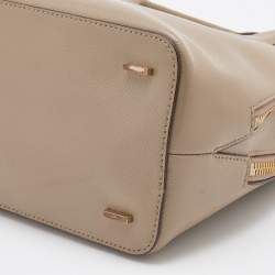 DKNY Beige Leather Dome Satchel