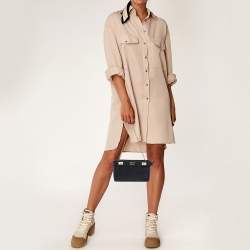 Pre Owned DKNY Black Leather Chain Shoulder Bag