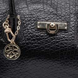 Pre Owned DKNY Black Grained Leather Satchel
