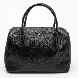 Pre Owned DKNY Black Grained Leather Satchel
