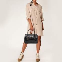 Pre Owned DKNY Black Grained Leather Satchel