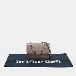 Pre Owned DKNY Green Leather Mini Bryant Flap Crossbody Bag