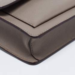 Pre Owned DKNY Green Leather Mini Bryant Flap Crossbody Bag