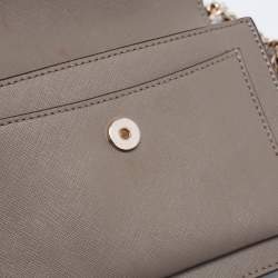 Pre Owned DKNY Green Leather Mini Bryant Flap Crossbody Bag