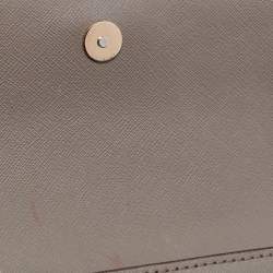 Pre Owned DKNY Green Leather Mini Bryant Flap Crossbody Bag