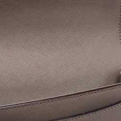 Pre Owned DKNY Green Leather Mini Bryant Flap Crossbody Bag