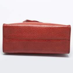 Pre Owned DKNY Brown Grained Leather Middle Zip Tote