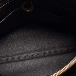 Pre Owned DKNY Brown Grained Leather Middle Zip Tote