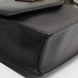 Pre Owned DKNY Black Leather Padlock Flap Shoulder Bag