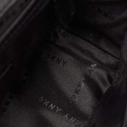 Pre Owned DKNY Black Leather Padlock Flap Shoulder Bag