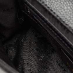 Pre Owned DKNY Black Leather Padlock Flap Shoulder Bag