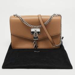 Pre Owned DKNY Beige Leather Elissa Chain Shoulder Bag